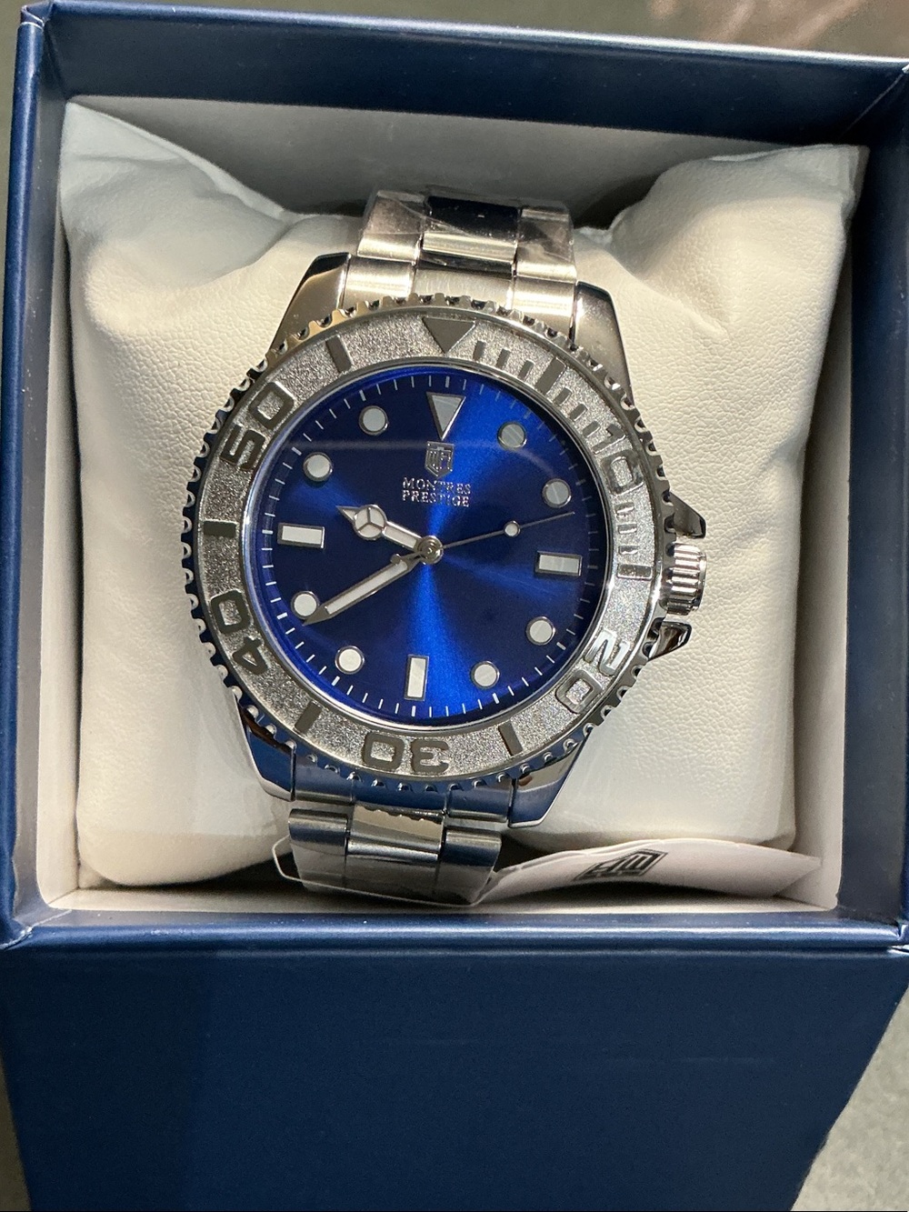 Invicta Blue Dial Silver-Tone Stainless Steel Watch